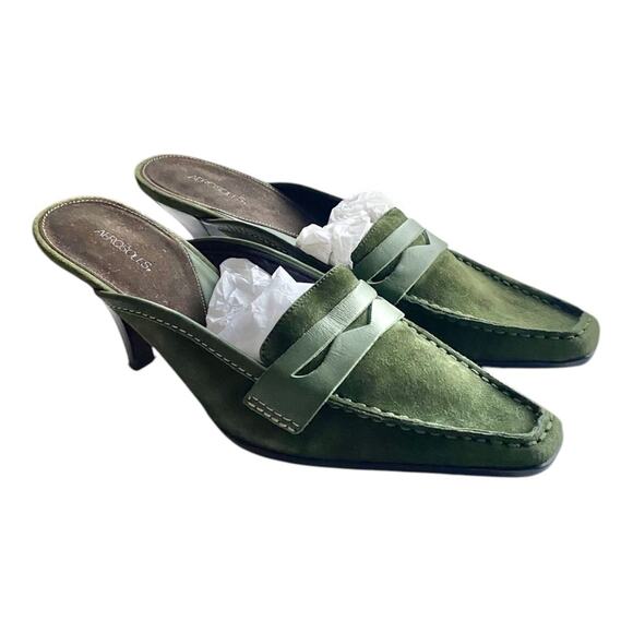 AEROSOLES Mules Kitten Heel Bow Detail Green - Picture 2 of 8